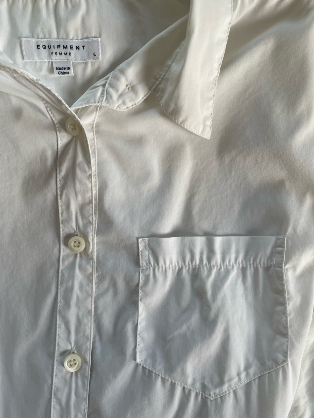 Equipment White Cotton Button Down Shirt